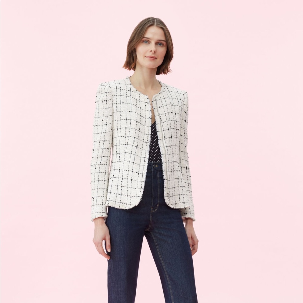 Rebecca Taylor Plaid Tweed Jacket size 8